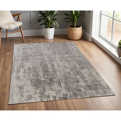 HomeRoots Rectangle Abstract Wool Blend Area Rug