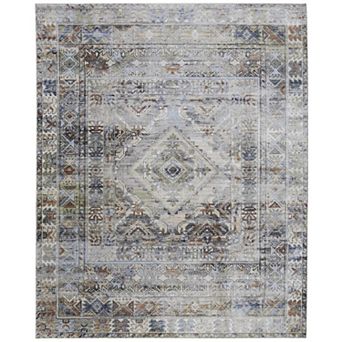HomeRoots Rectangle Abstract Polypropylene Area Rug