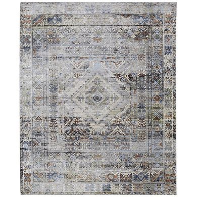 HomeRoots Rectangle Abstract Polypropylene Area Rug