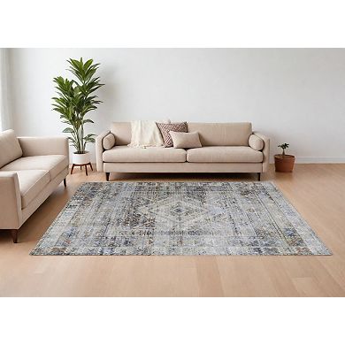 HomeRoots Rectangle Abstract Polypropylene Area Rug