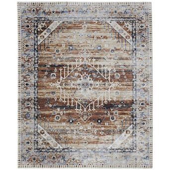 HomeRoots Rectangle Abstract Polypropylene Area Rug