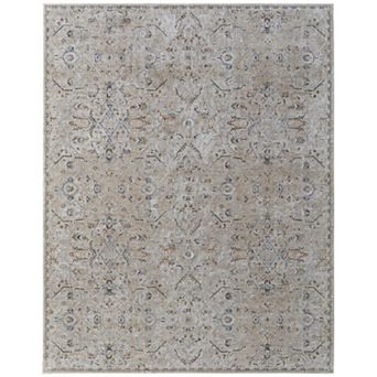 HomeRoots Rectangle Abstract Polyester Area Rug