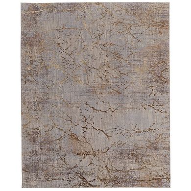 HomeRoots Rectangle Abstract Polyester Area Rug