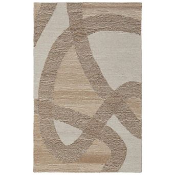 HomeRoots Rectangle Abstract Wool Area Rug