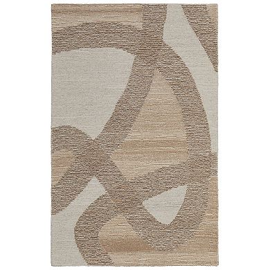 HomeRoots Rectangle Abstract Wool Area Rug