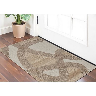 HomeRoots Rectangle Abstract Wool Area Rug