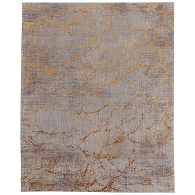 HomeRoots Rectangle Abstract Polyester Area Rug