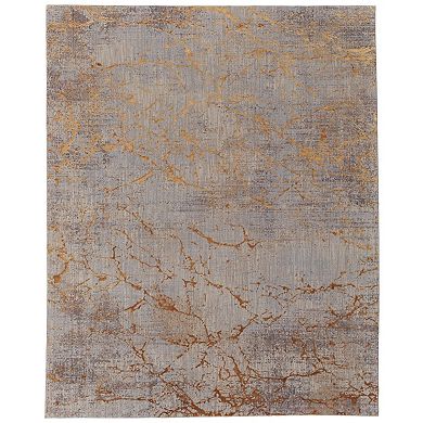 HomeRoots Rectangle Abstract Polyester Area Rug