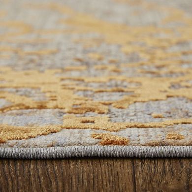 HomeRoots Rectangle Abstract Polyester Area Rug