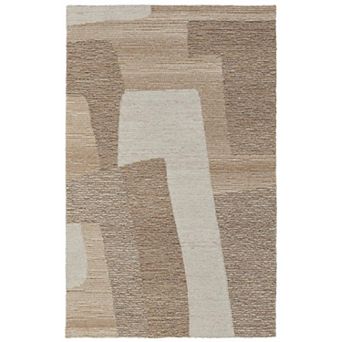 HomeRoots Rectangle Abstract Wool Area Rug