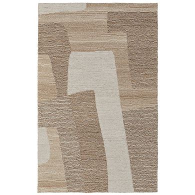 HomeRoots Rectangle Abstract Wool Area Rug