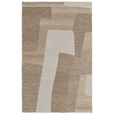 HomeRoots Rectangle Abstract Wool Area Rug