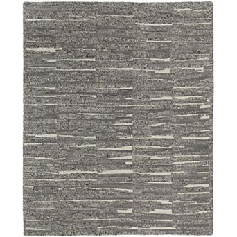 HomeRoots Rectangle Abstract Wool Blend Area Rug