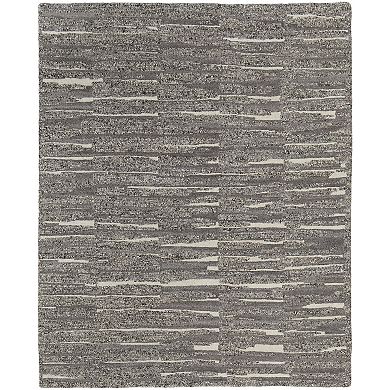 HomeRoots Rectangle Abstract Wool Blend Area Rug