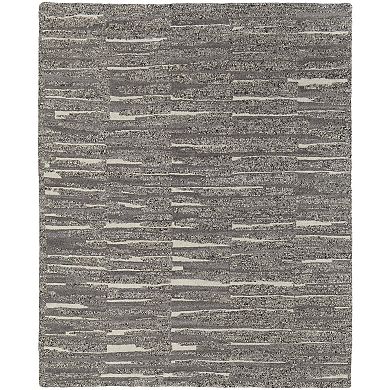 HomeRoots Rectangle Abstract Wool Blend Area Rug