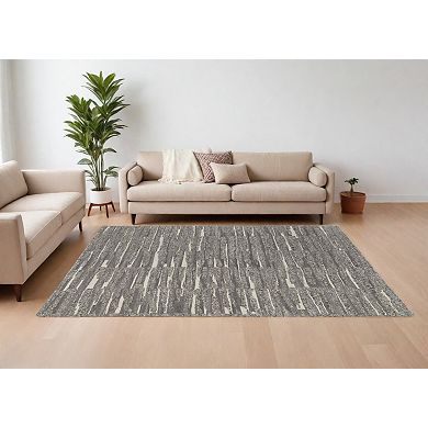 HomeRoots Rectangle Abstract Wool Blend Area Rug