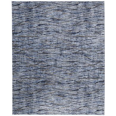 HomeRoots Rectangle Abstract Polypropylene Area Rug