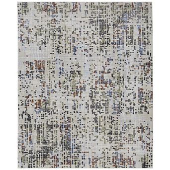 HomeRoots Rectangle Abstract Polypropylene Area Rug