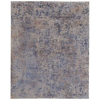 HomeRoots Rectangle Abstract Polyester Area Rug