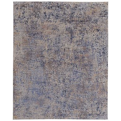 HomeRoots Rectangle Abstract Polyester Area Rug