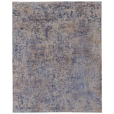 HomeRoots Rectangle Abstract Polyester Area Rug