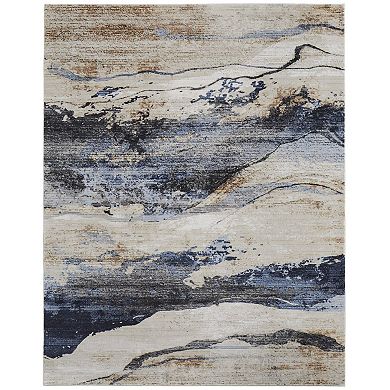 HomeRoots Rectangle Abstract Polypropylene Area Rug