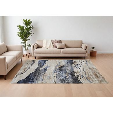 HomeRoots Rectangle Abstract Polypropylene Area Rug