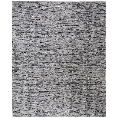 HomeRoots Rectangle Abstract Polypropylene Area Rug