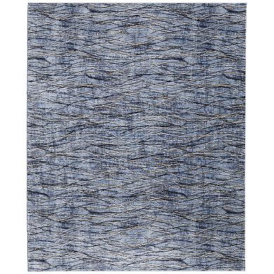 HomeRoots Rectangle Abstract Polypropylene Area Rug