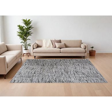HomeRoots Rectangle Abstract Polypropylene Area Rug
