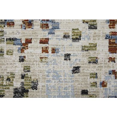 HomeRoots Rectangle Abstract Polypropylene Area Rug