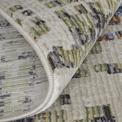 HomeRoots Rectangle Abstract Polypropylene Area Rug