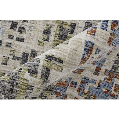 HomeRoots Rectangle Abstract Polypropylene Area Rug