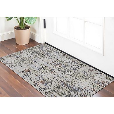 HomeRoots Rectangle Abstract Polypropylene Area Rug