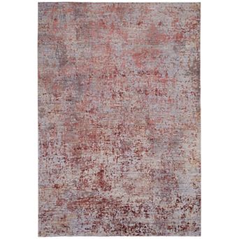 HomeRoots Rectangle Abstract Polyester Area Rug