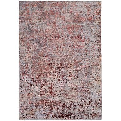 HomeRoots Rectangle Abstract Polyester Area Rug