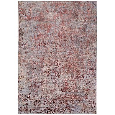 HomeRoots Rectangle Abstract Polyester Area Rug