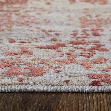 HomeRoots Rectangle Abstract Polyester Area Rug