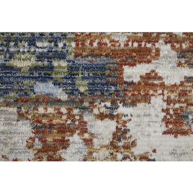 HomeRoots Rectangle Abstract Polypropylene Area Rug