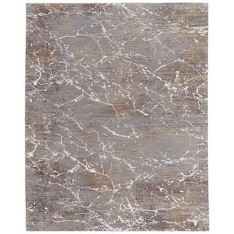 HomeRoots Rectangle Abstract Polyester Area Rug