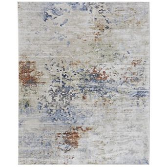 HomeRoots Rectangle Abstract Polypropylene Area Rug