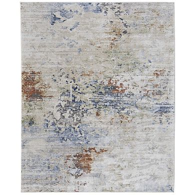 HomeRoots Rectangle Abstract Polypropylene Area Rug