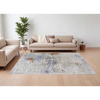 HomeRoots Rectangle Abstract Polypropylene Area Rug