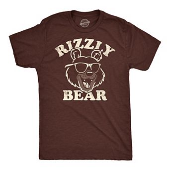 Mens Funny T Shirts Rizzly Bear Sarcastic Graphic Tee for Men