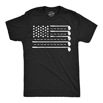 Mens Funny T Shirts Golf American Flag Awesome Fourth Of July Golfing Graphic Tee for Men