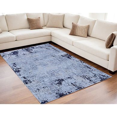 HomeRoots Rectangle Abstract Polypropylene Area Rug