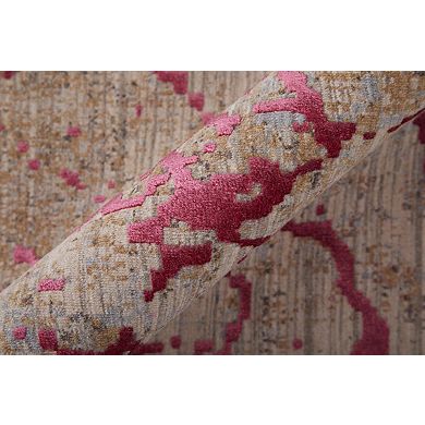 HomeRoots Rectangle Abstract Polyester Area Rug