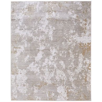 HomeRoots Rectangle Abstract Polypropylene Area Rug