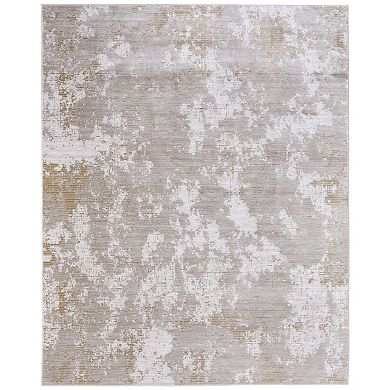 HomeRoots Rectangle Abstract Polypropylene Area Rug