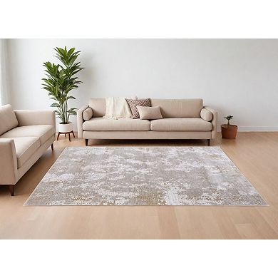 HomeRoots Rectangle Abstract Polypropylene Area Rug